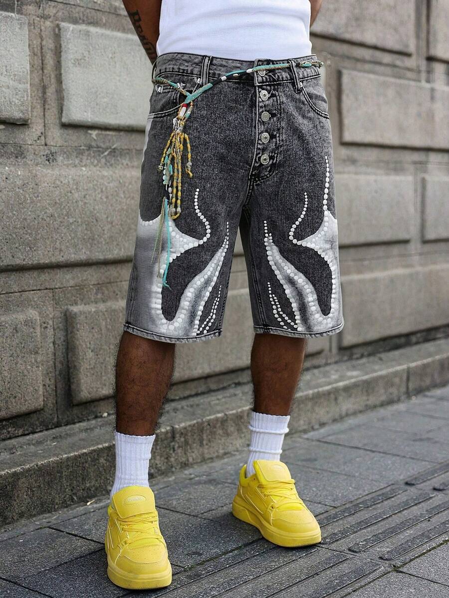 Men's Loose Casual Denim Capri Pants