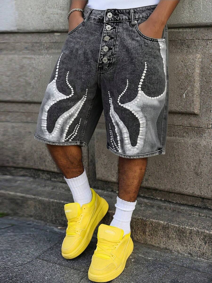 Men's Loose Casual Denim Capri Pants