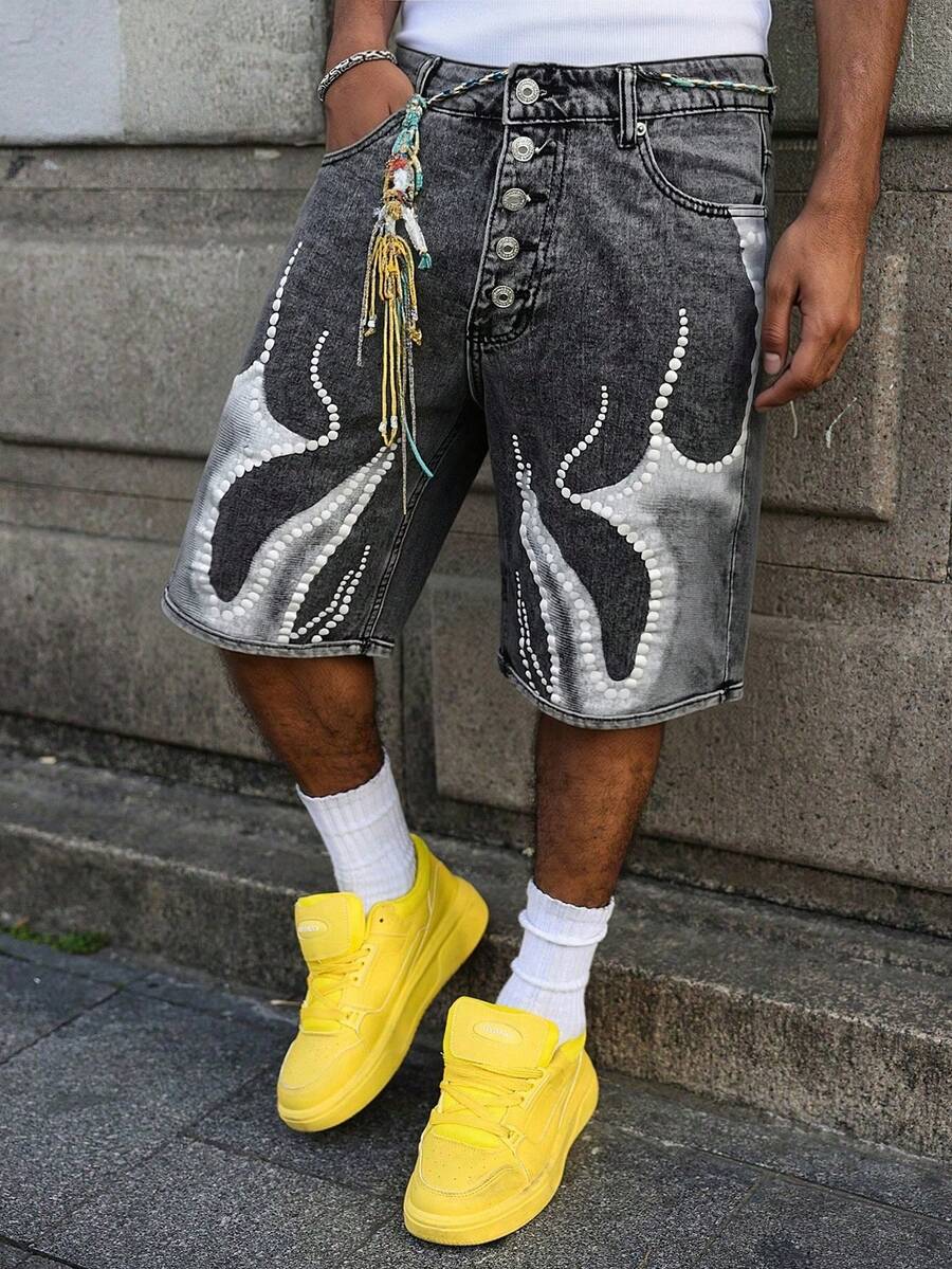 Men's Loose Casual Denim Capri Pants