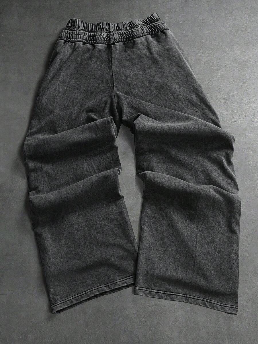 Cross Design Drawstring Waist Sweatpants