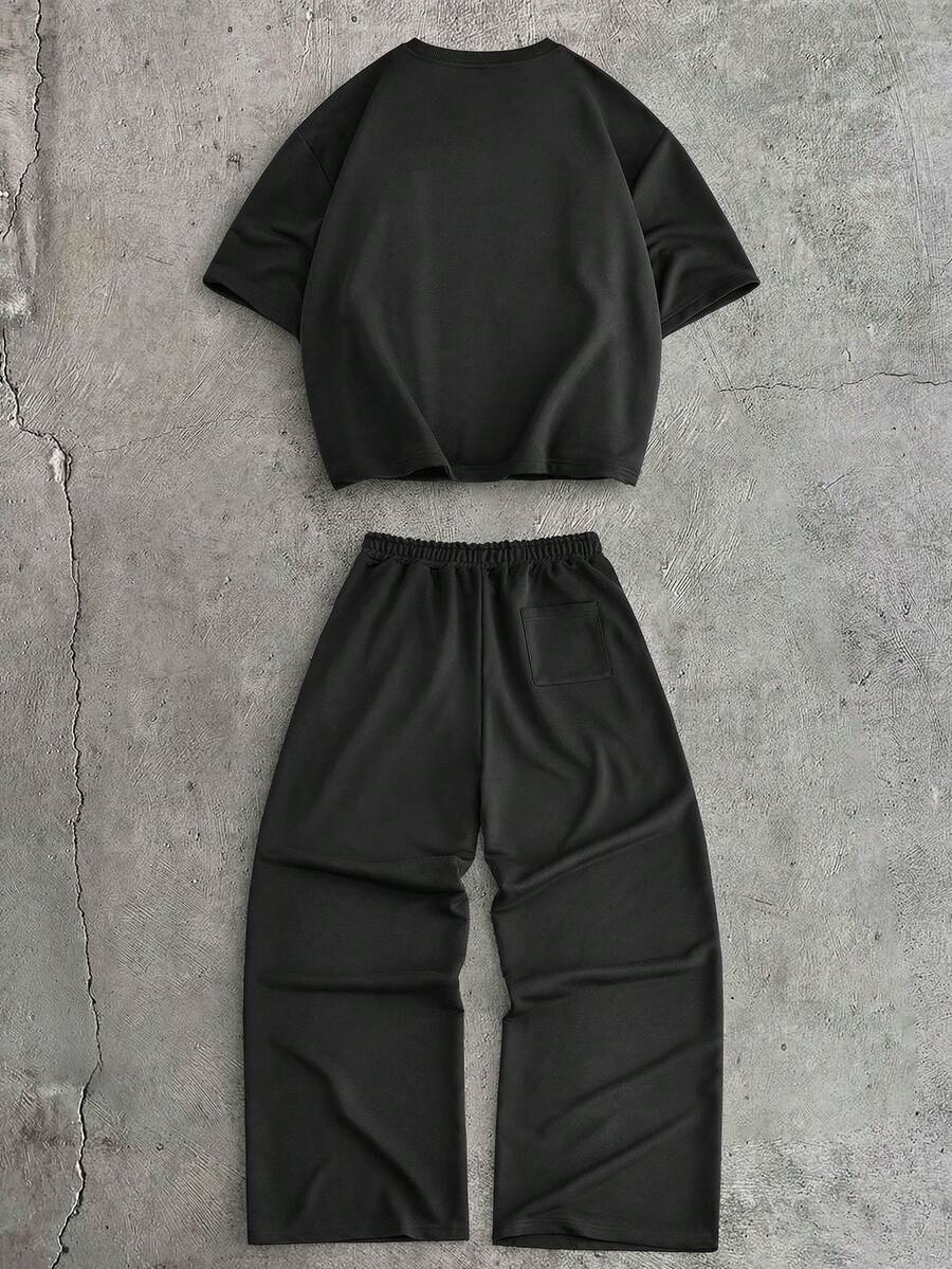 Leopard Patchwork T-Shirt And Pants Set