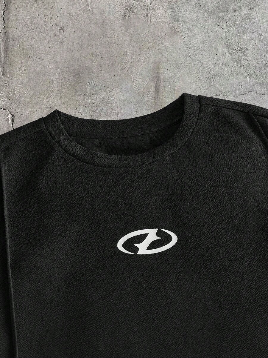 Geometric Print T-Shirt Wide Leg Pants