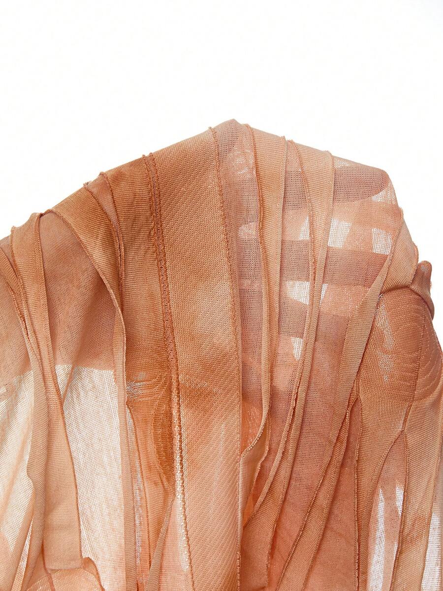 Strapless Fitted Colorblock Asymmetrical Dress
