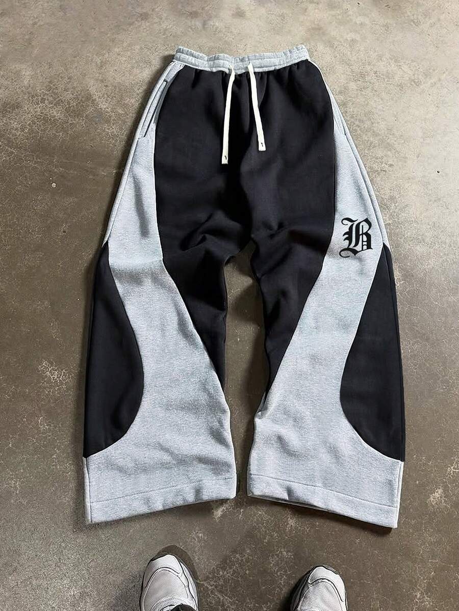 Men's Elastic Waist Strap-Divider Casual Sweatpants