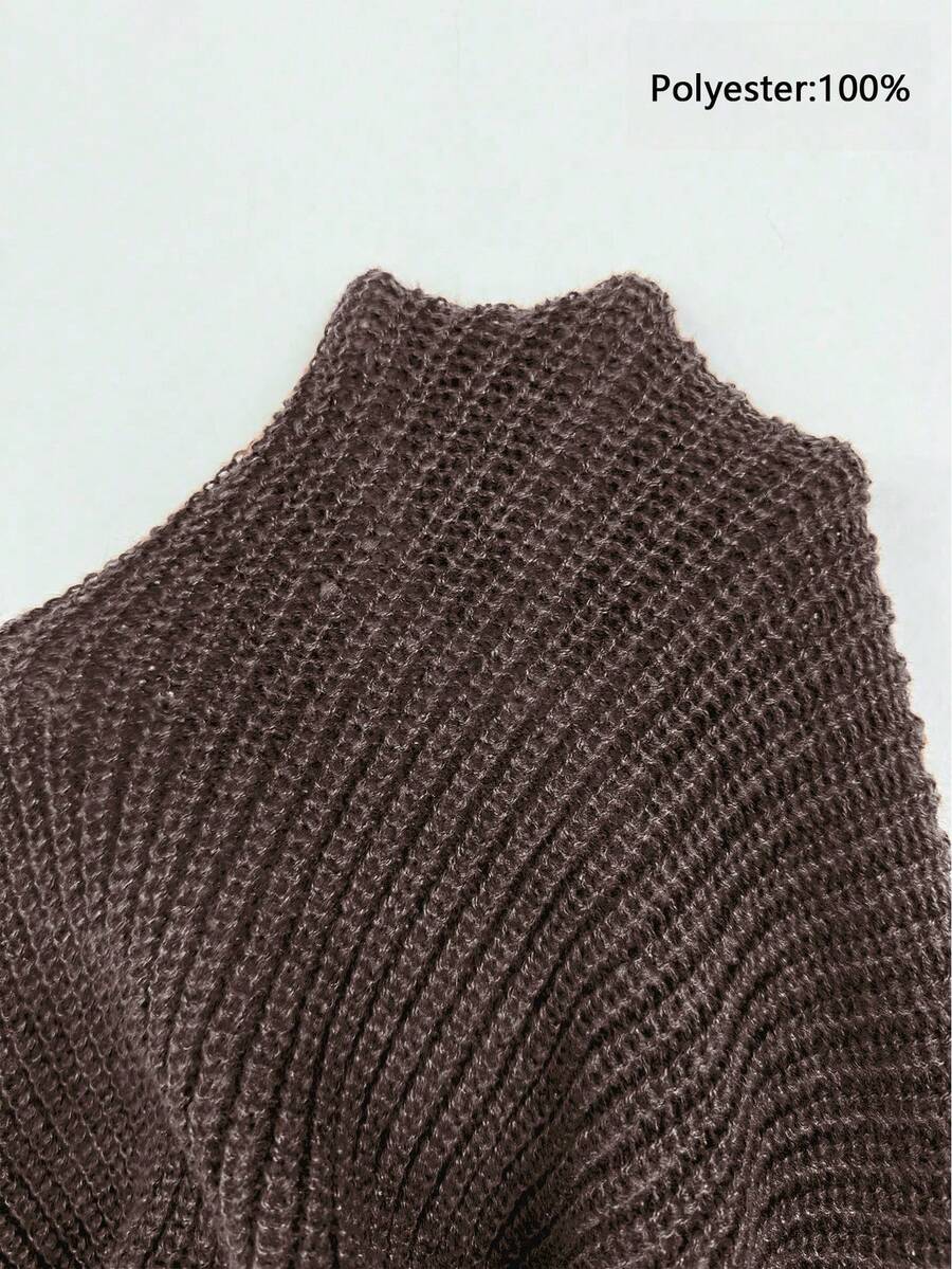 Men's Knit Drop Shoulder Crew Neck Pullover Sweater