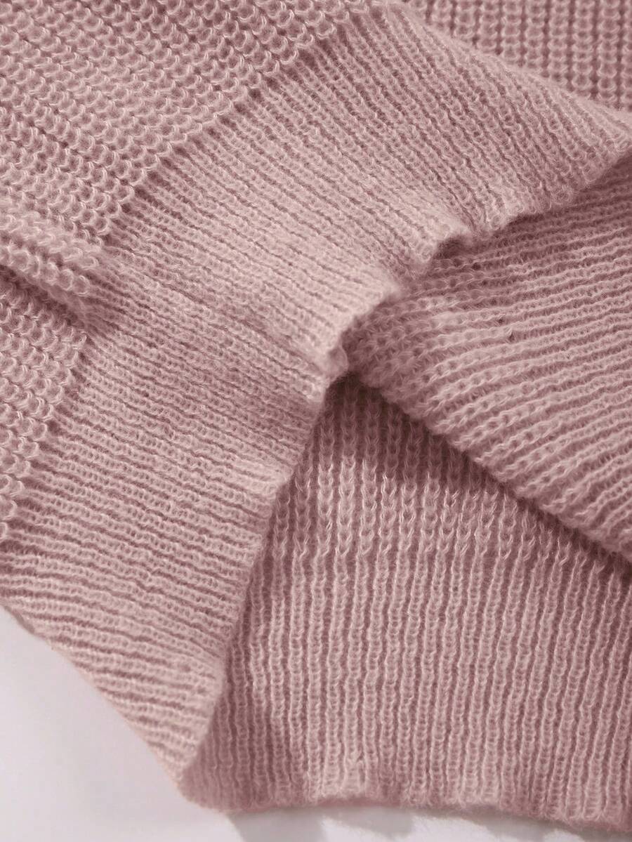 Men's Knit Drop Shoulder Crew Neck Pullover Sweater
