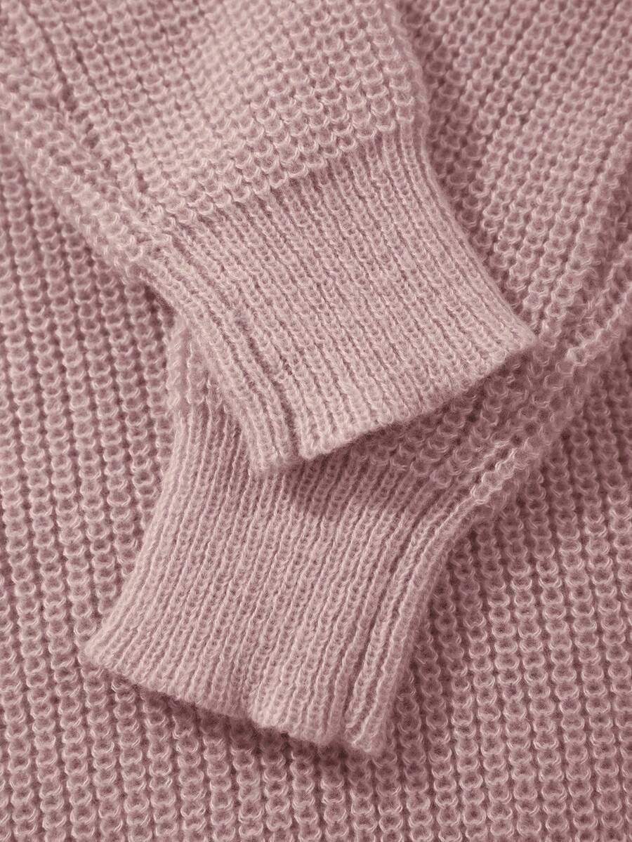Men's Knit Drop Shoulder Crew Neck Pullover Sweater