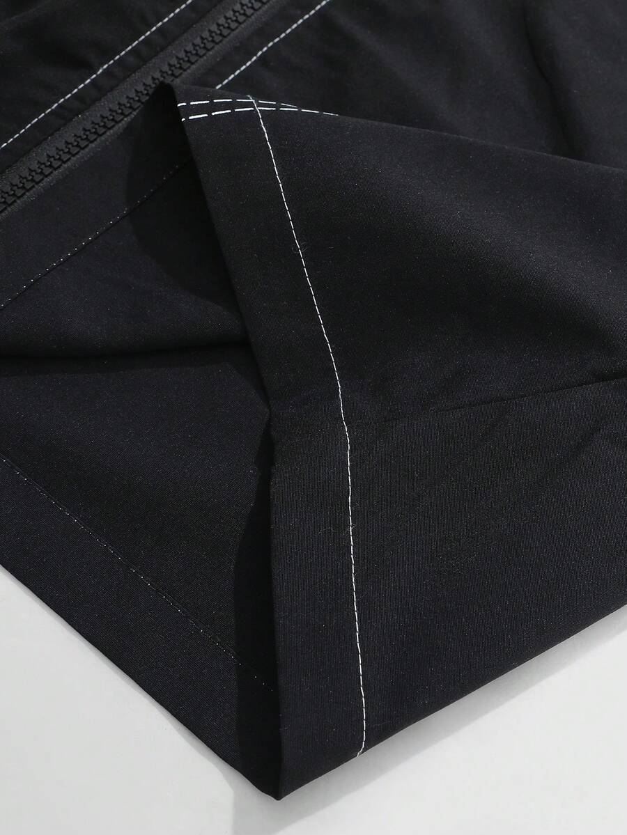 Men's 2-Piece Zip Collar Shirt & Slit-Hem Pants Set