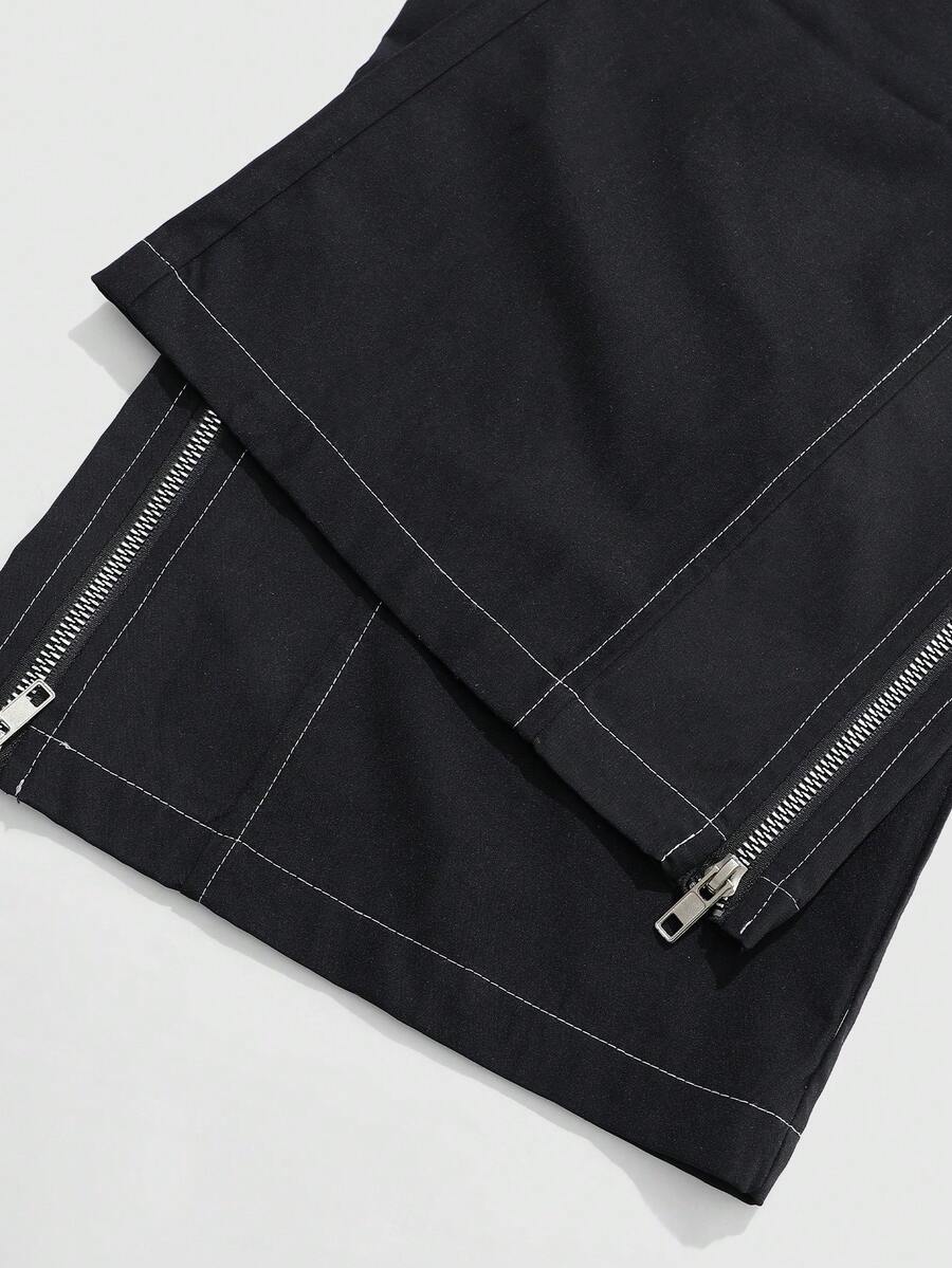 Men's 2-Piece Zip Collar Shirt & Slit-Hem Pants Set