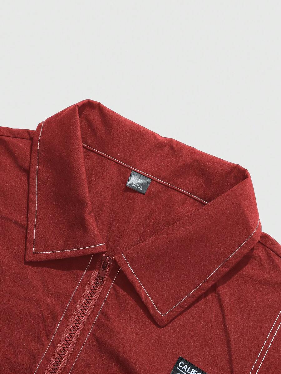 Men's 2-Piece Zip Collar Shirt & Slit-Hem Pants Set