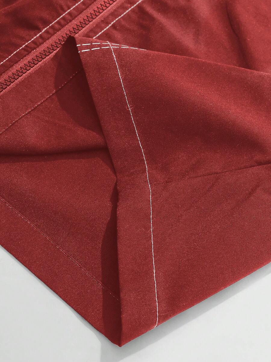 Men's 2-Piece Zip Collar Shirt & Slit-Hem Pants Set