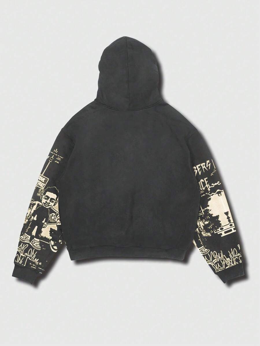 Men's Casual Cartoon Print Hoodie