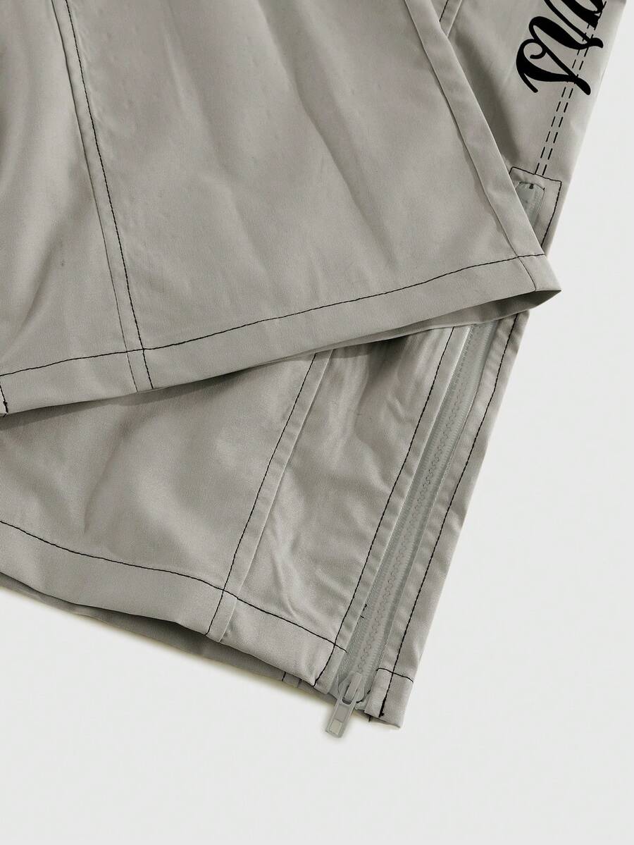 Men's 2-Piece Zip Collar Shirt & Slit-Hem Pants Set