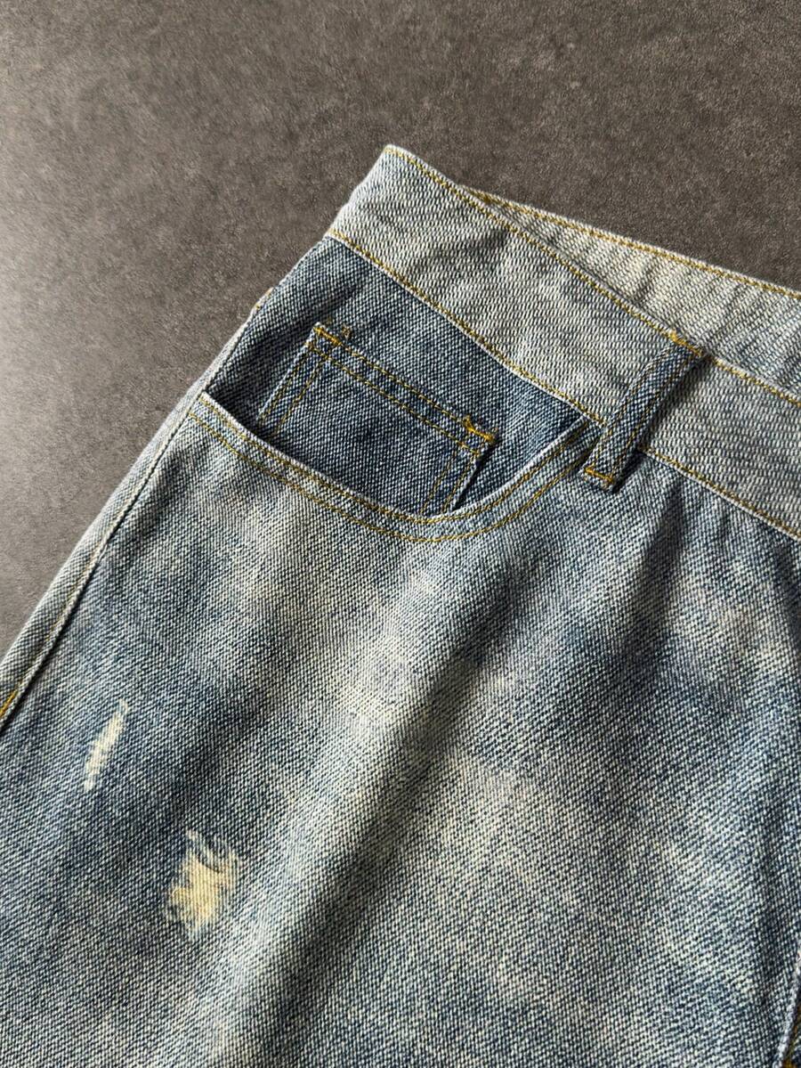 Angel Graphic Distressed Pocket Jeans