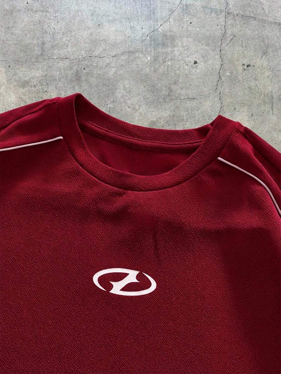 Geometric Print T-Shirt Wide Leg Pants