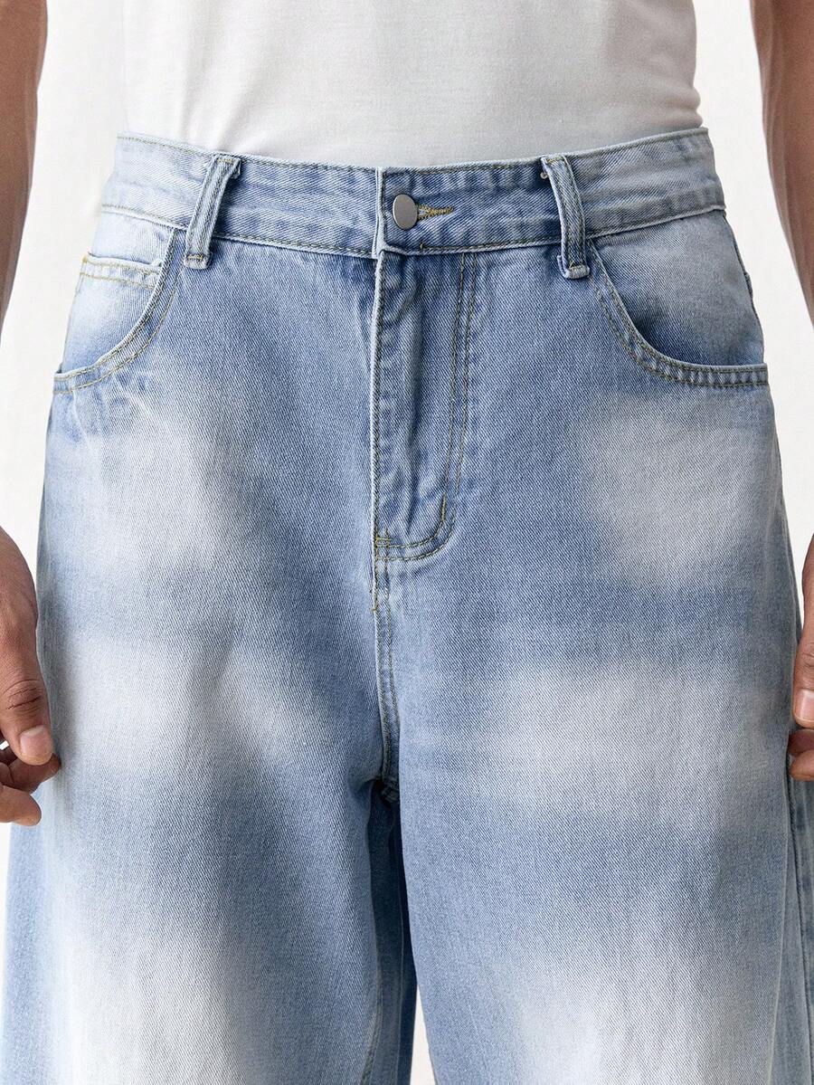 Men's Loose Fit Wide-Leg Pocket Jeans