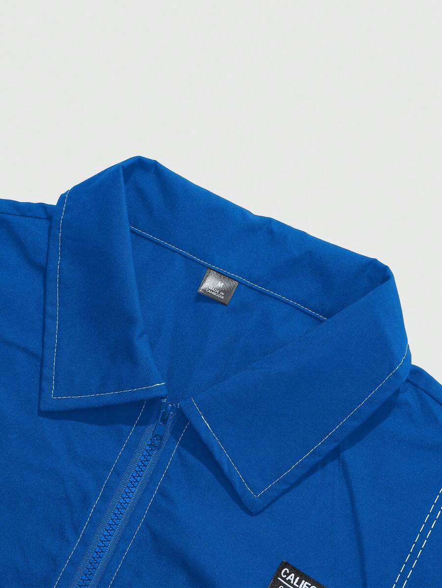 Men's 2-Piece Zip Collar Shirt & Slit-Hem Pants Set