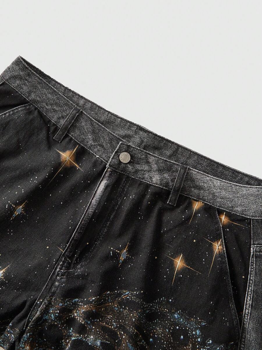 Floral Patchwork Curved Blade Jeans