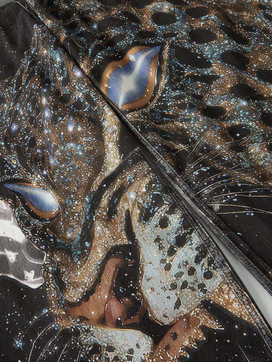 Floral Patchwork Curved Blade Jeans