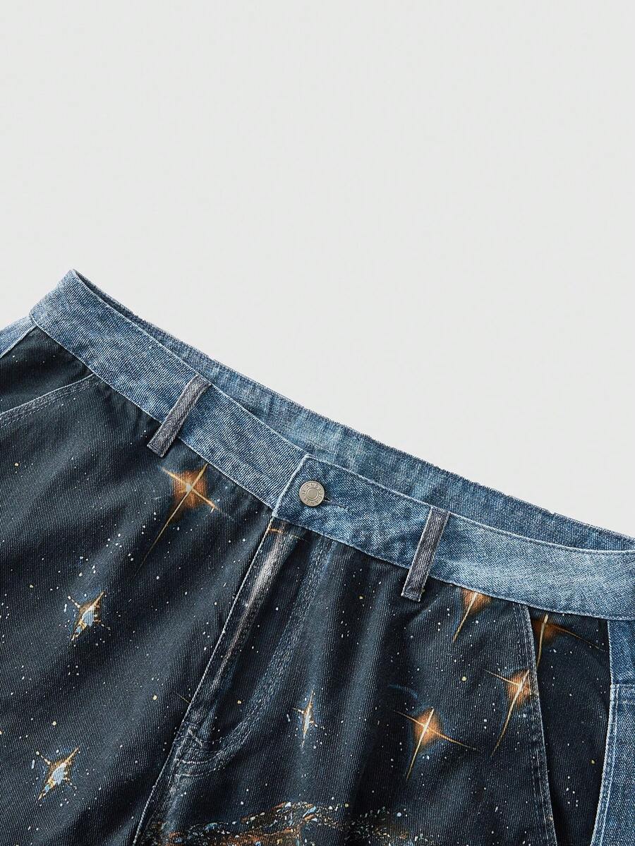 Floral Patchwork Curved Blade Jeans