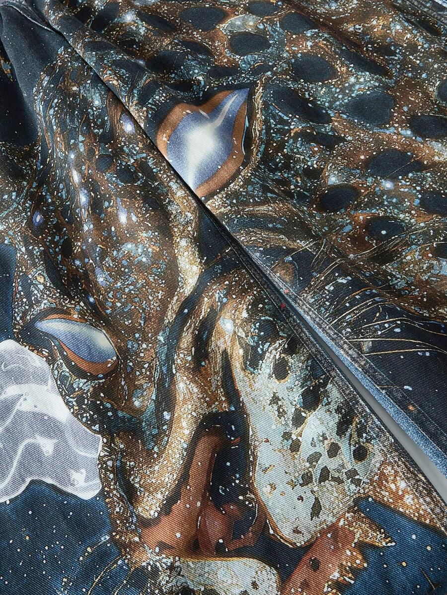 Floral Patchwork Curved Blade Jeans