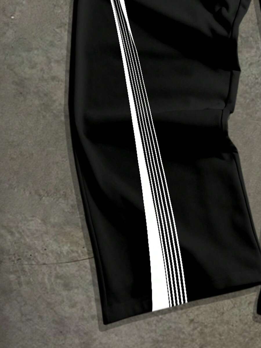 Men's Colorblock Striped Double Waistband Sweatpants