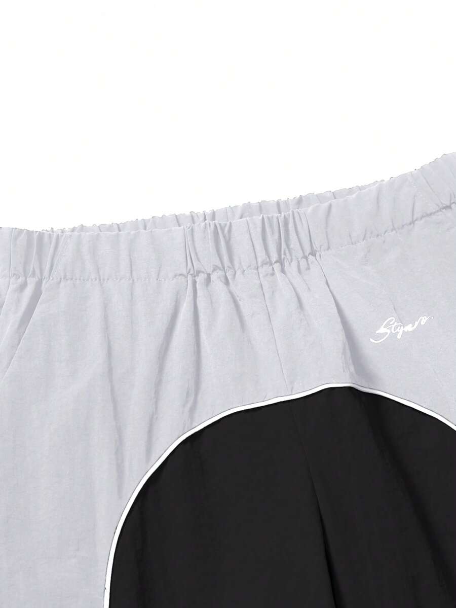 Men's Two-Tone Zip Front Hoodie & Drawstring Pants Casual Tracksuit Set