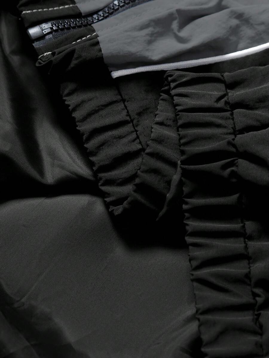 Men's Two-Tone Zip Front Hoodie & Drawstring Pants Casual Tracksuit Set