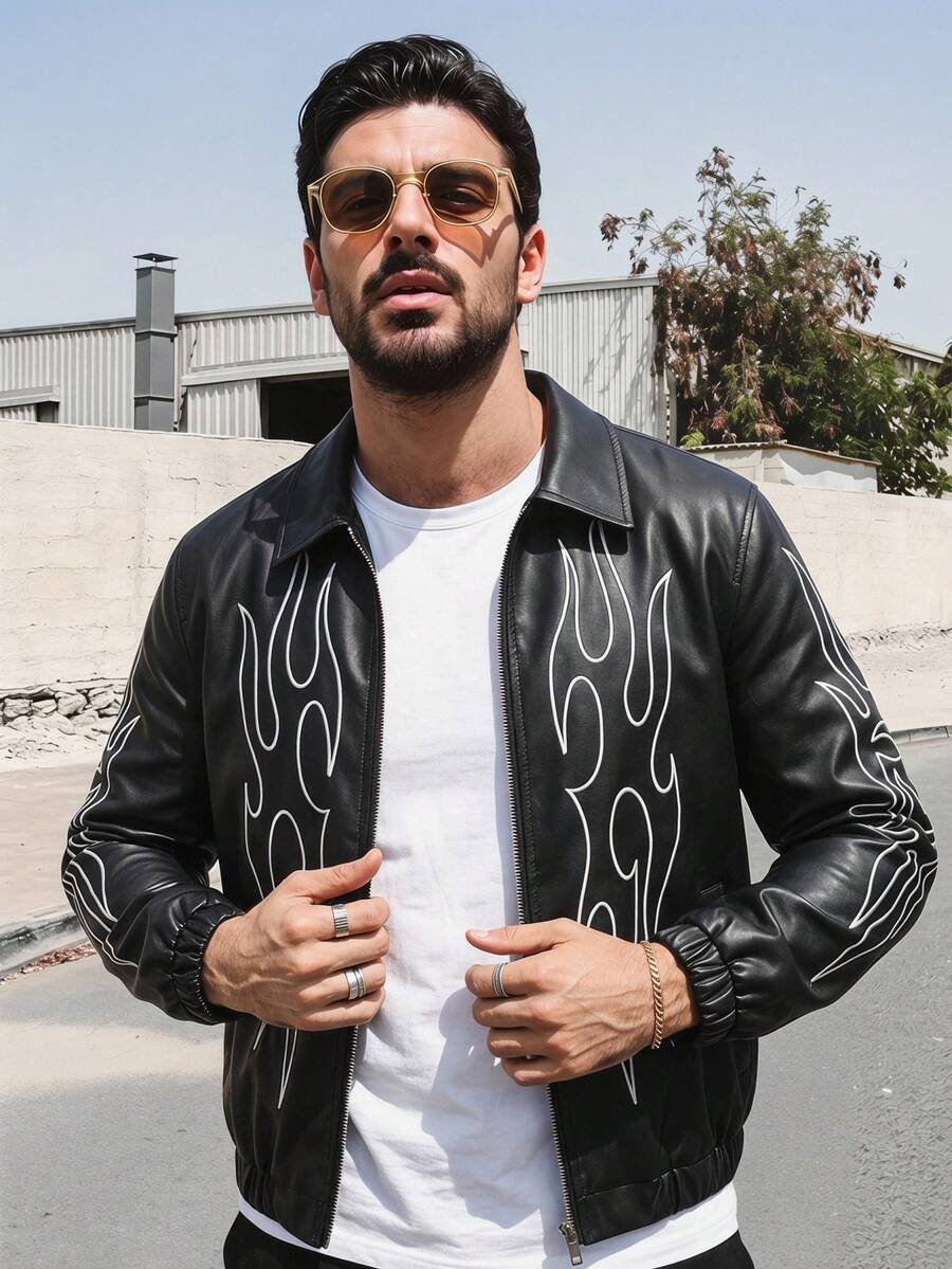 Men Woven Zip Up Jacket