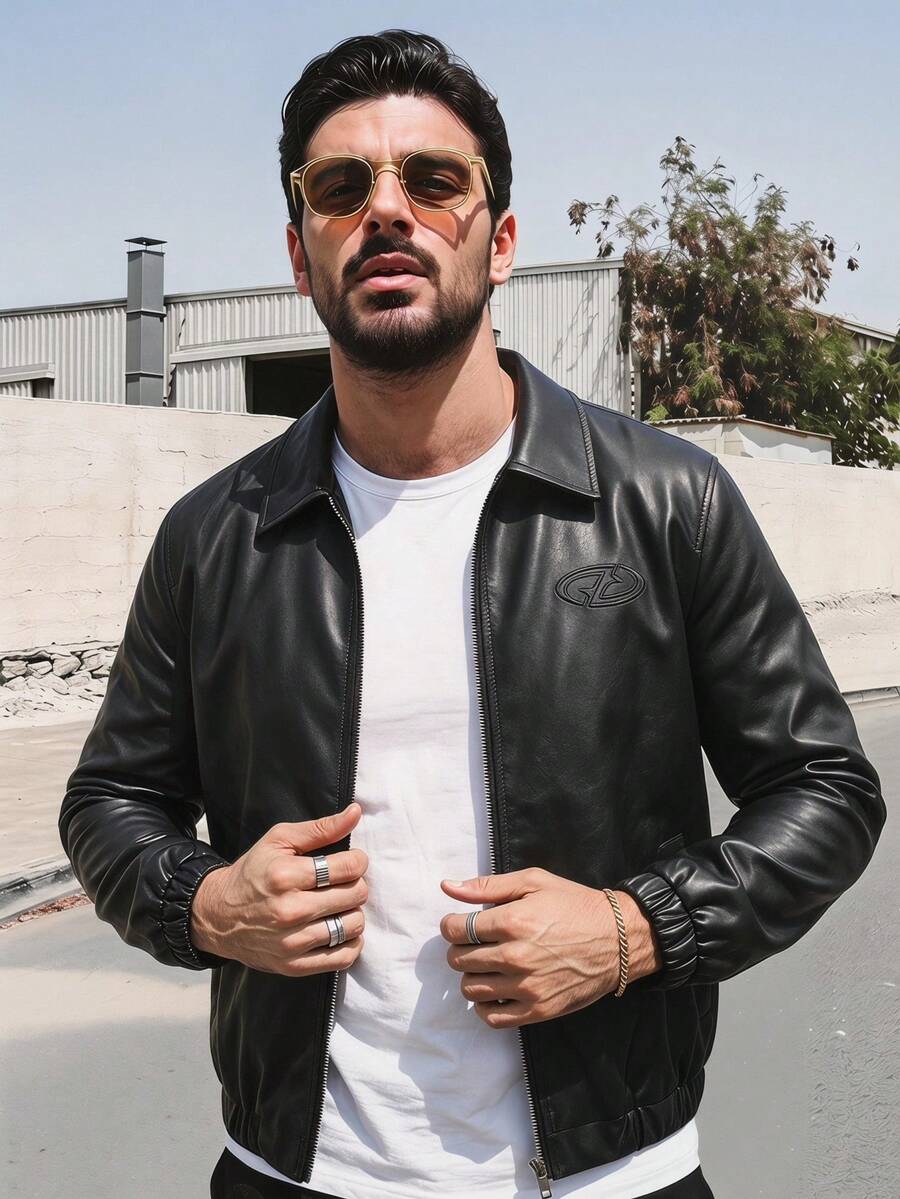 Men Woven Zip Up Jacket