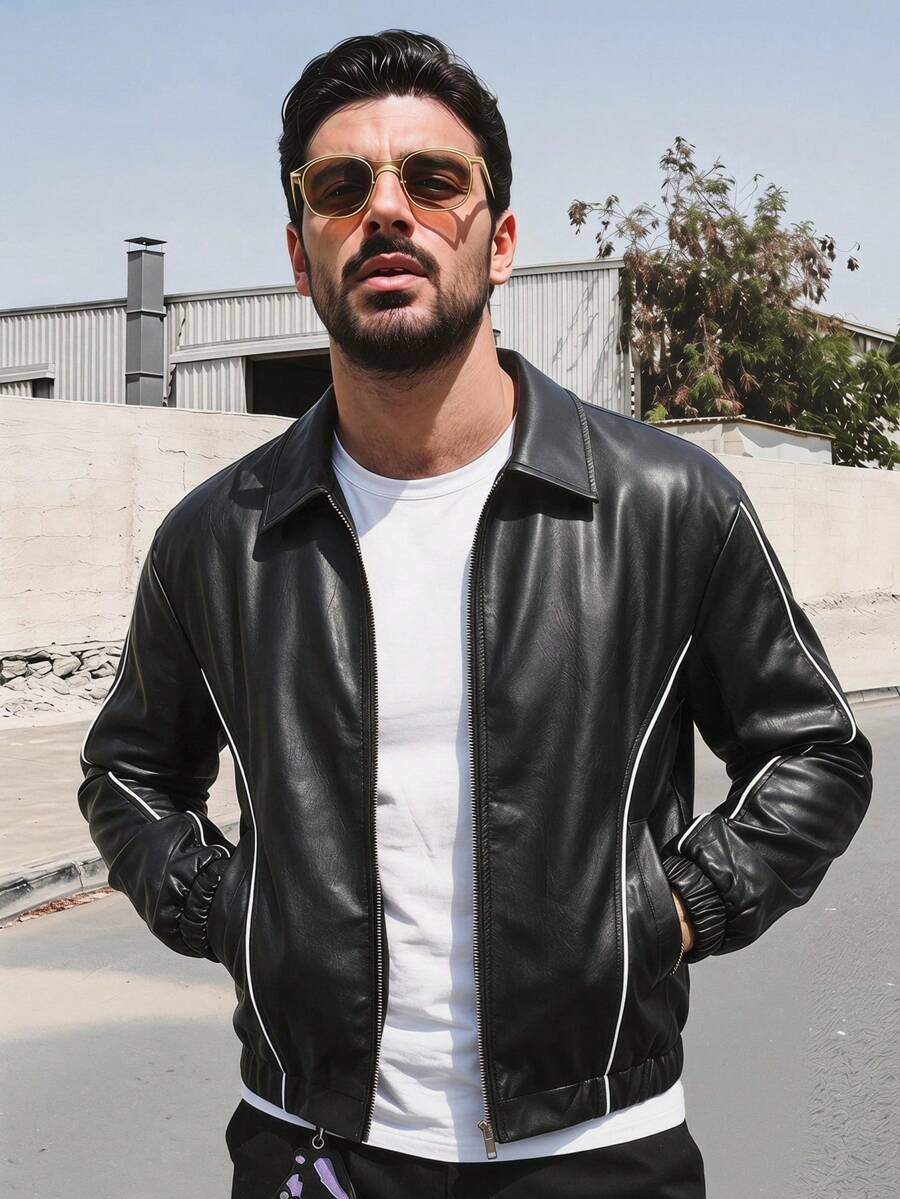 Men Woven Zip Up Jacket