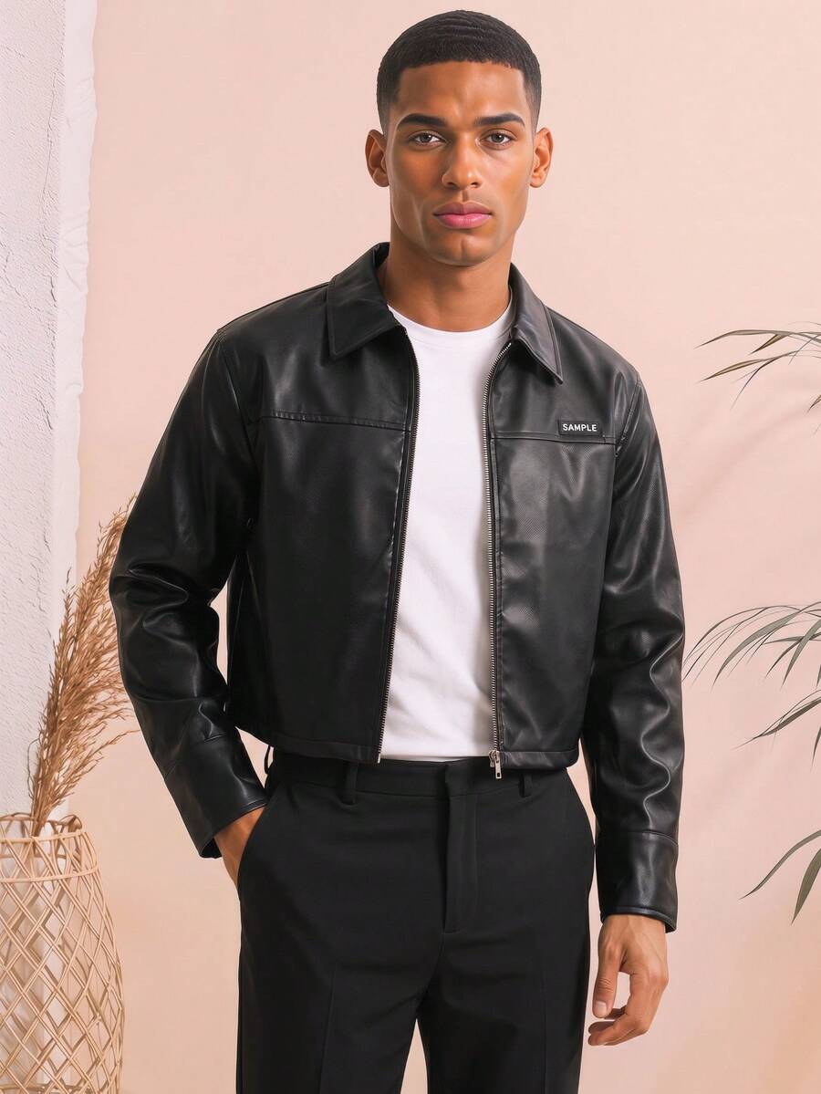 Men Woven Zip Up Jacket