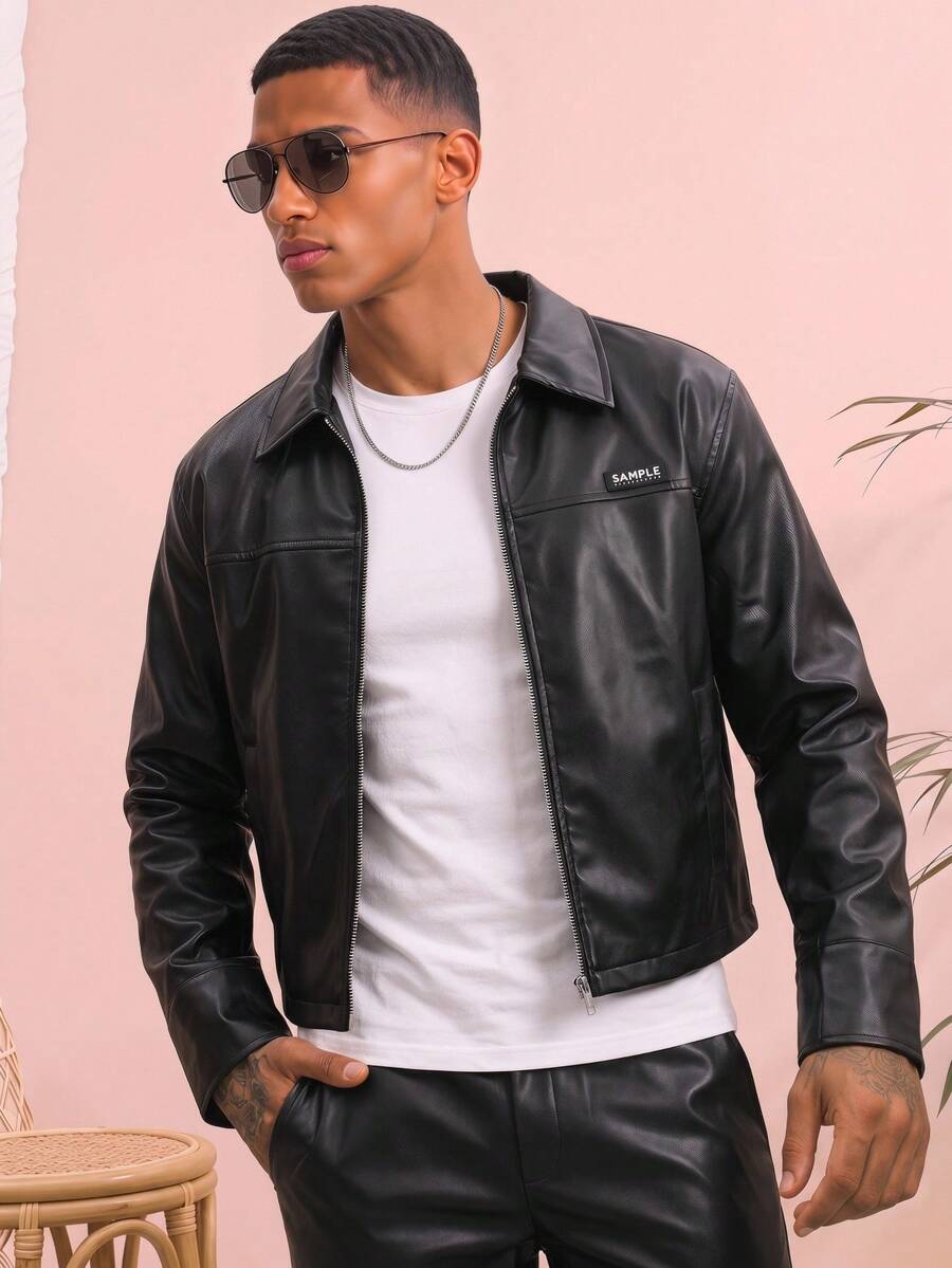 Men Woven Zip Up Jacket