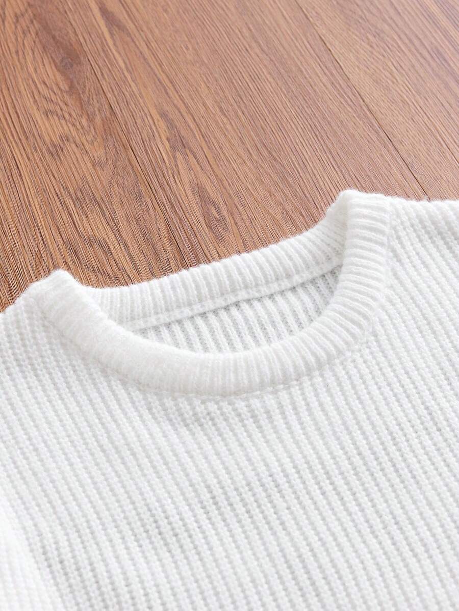 Men's Embroidery Dropped Shoulder m Casual Sweater