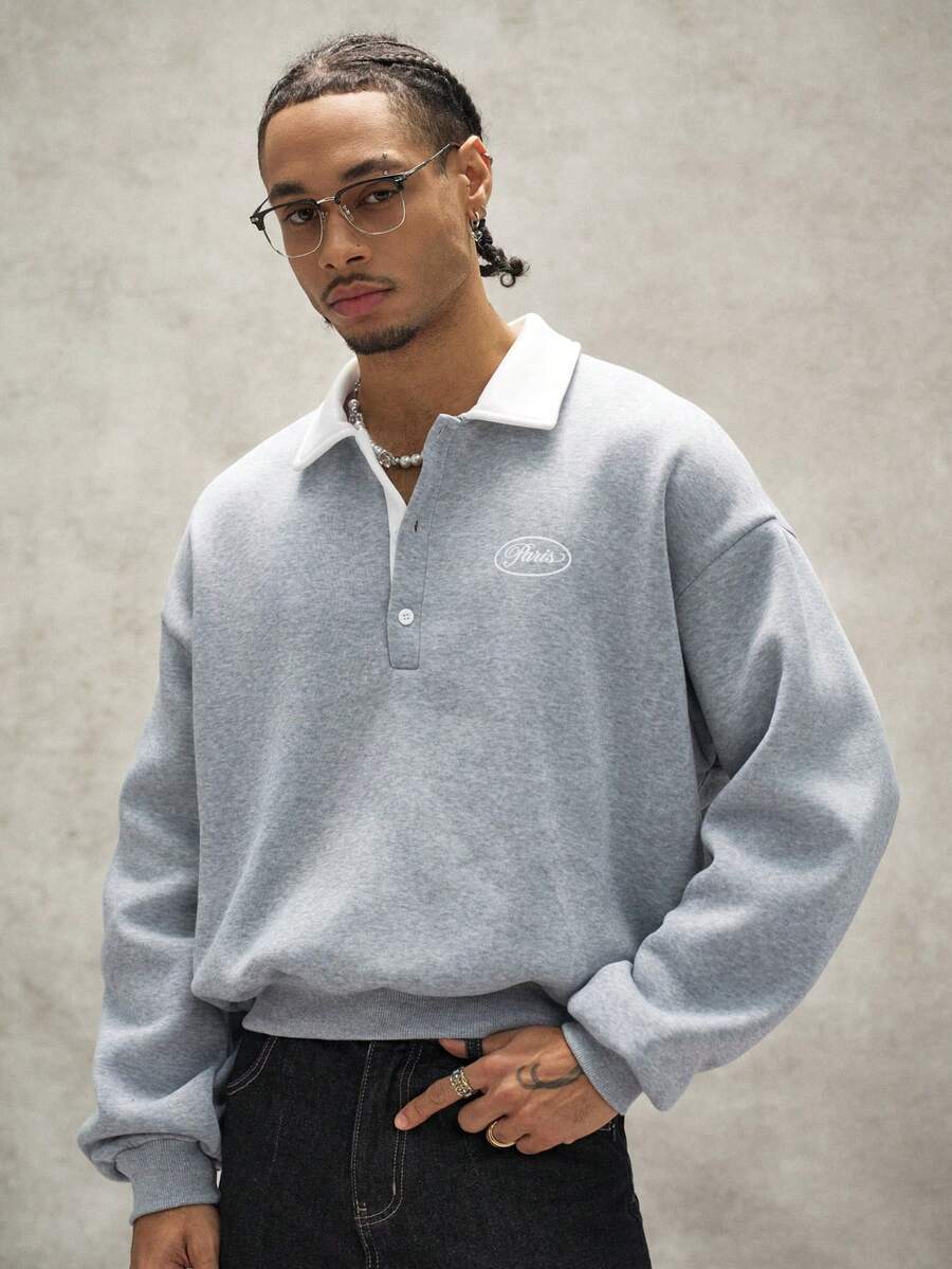 Men's Polo Collar Sweatshirt