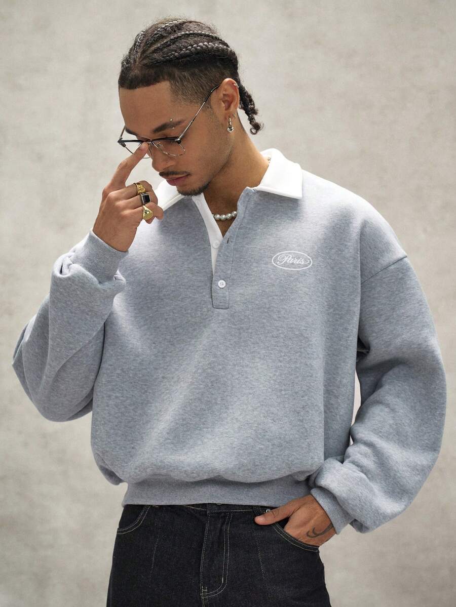 Men's Polo Collar Sweatshirt