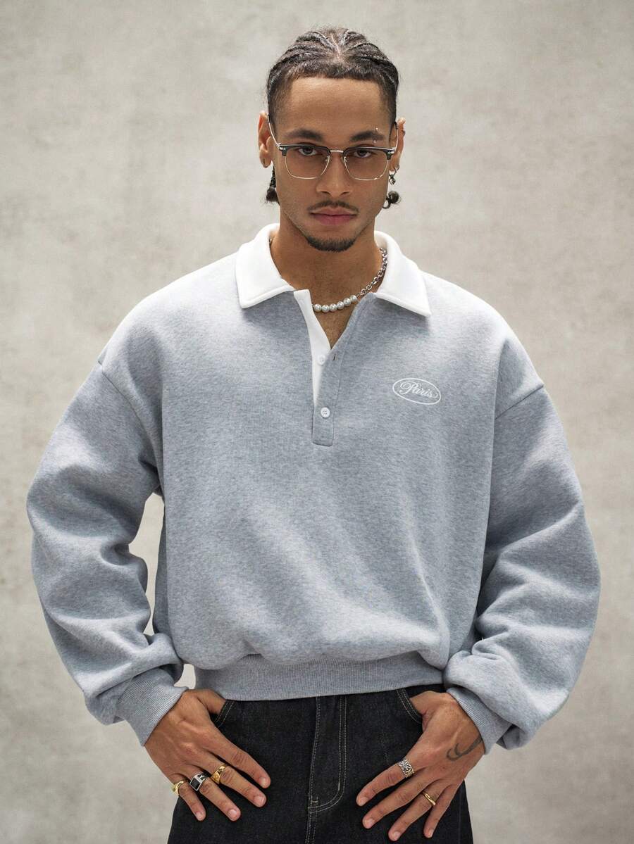 Men's Polo Collar Sweatshirt