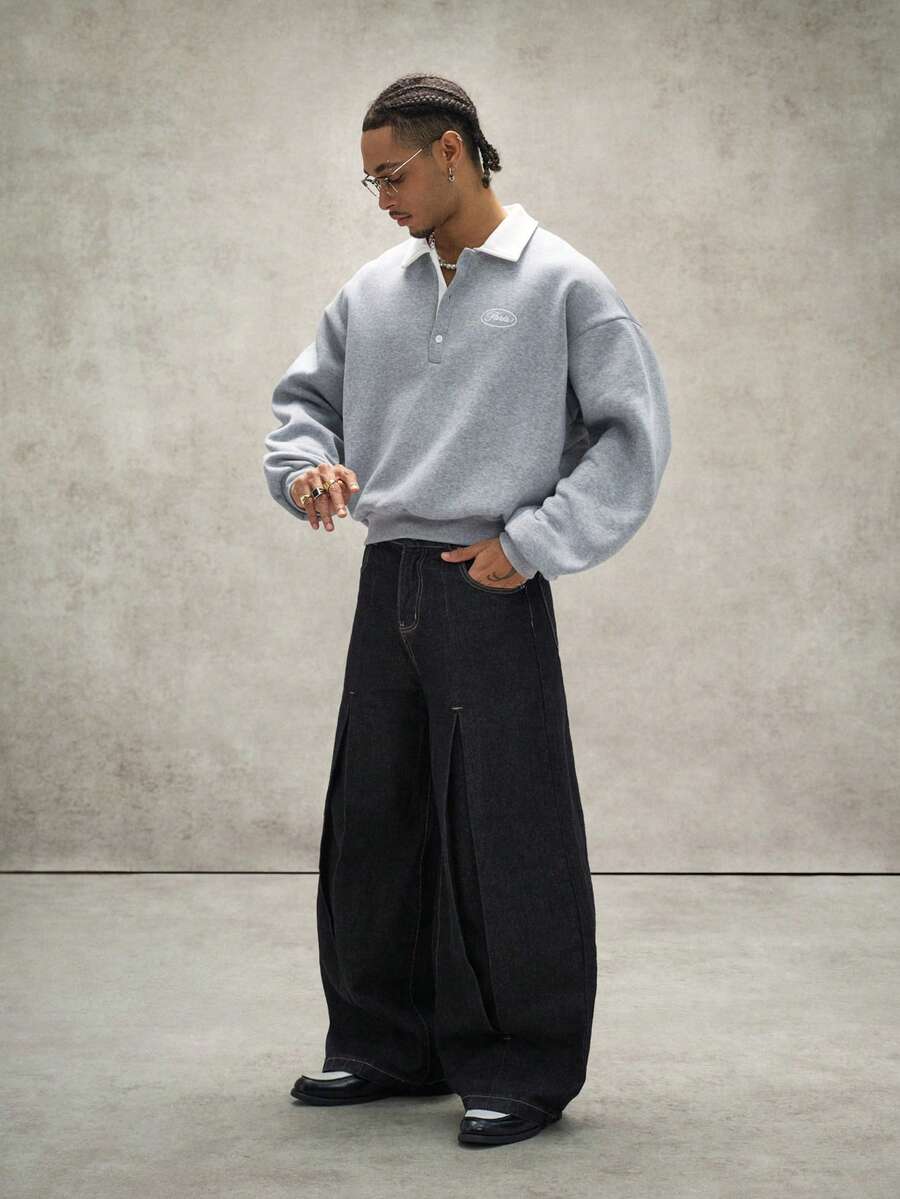 Men's Polo Collar Sweatshirt