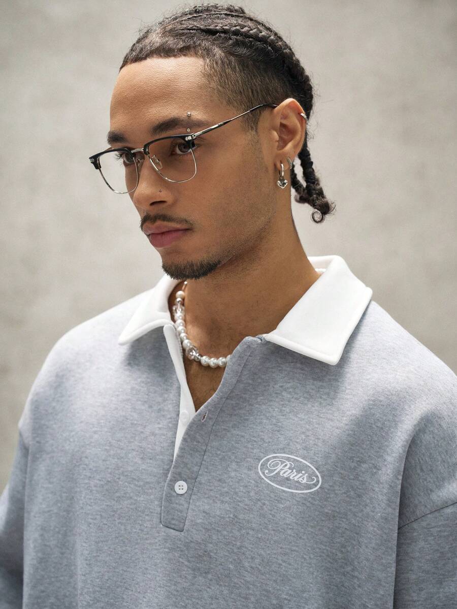 Men's Polo Collar Sweatshirt