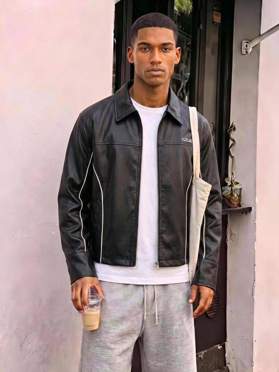Men Woven Zip Up Jacket