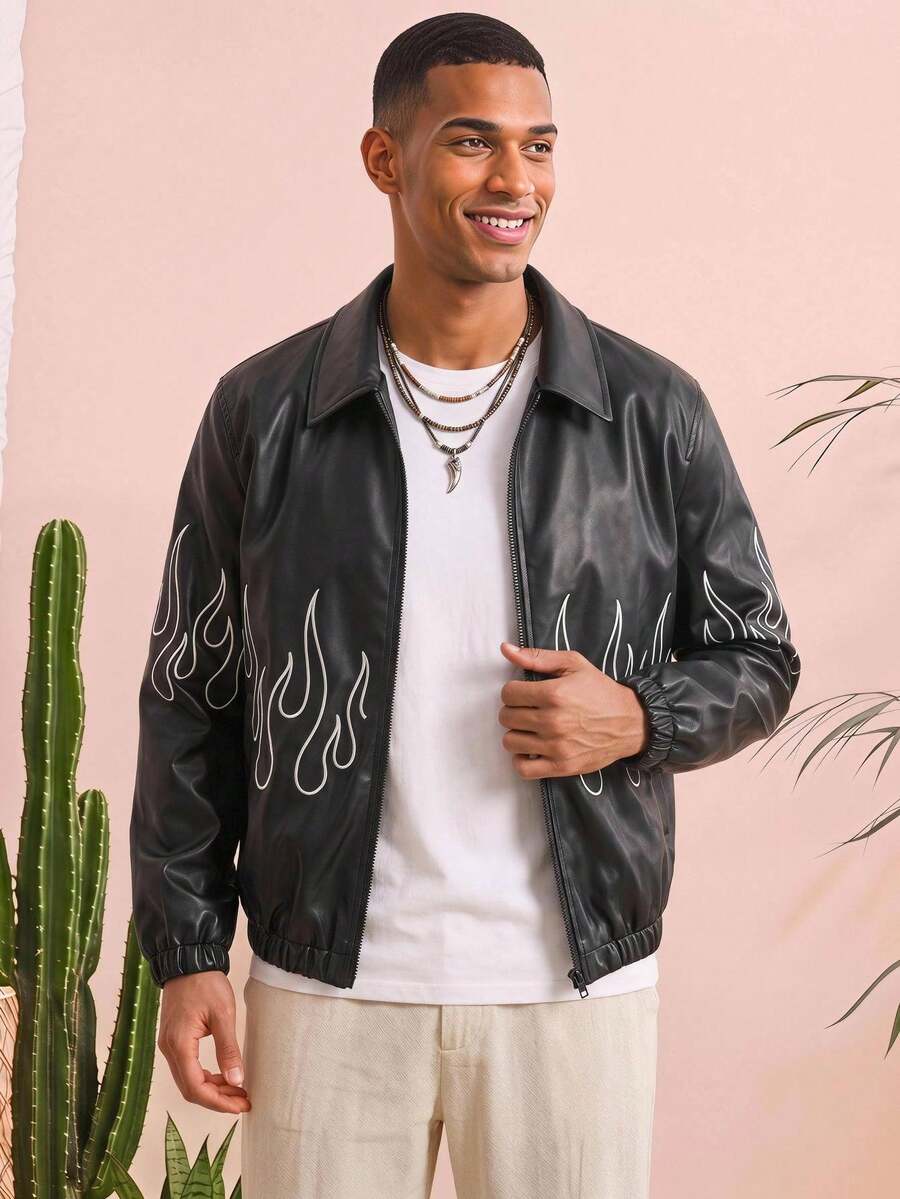 Men Woven Zip Up Jacket