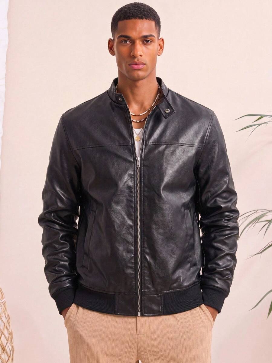 Men Woven Zip Up Jacket
