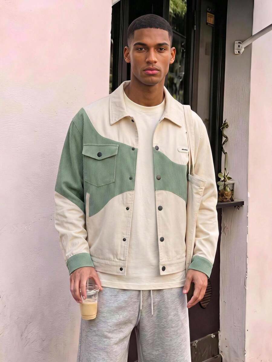 Men Woven Zip Up Jacket
