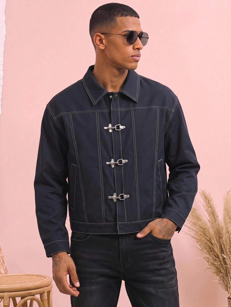 Men Woven Zip Up Jacket