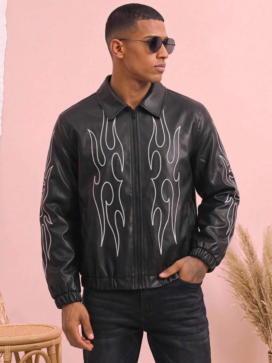 Men Woven Zip Up Jacket