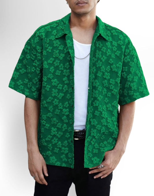 Summer Short Sleeve Button-Up Shirt