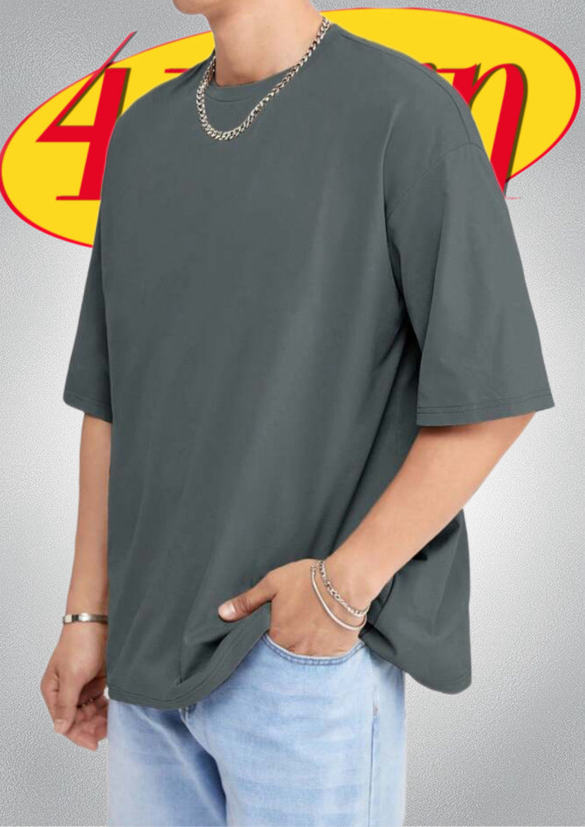 PLAIN OVERSIZED DROP SHOULDER TEES