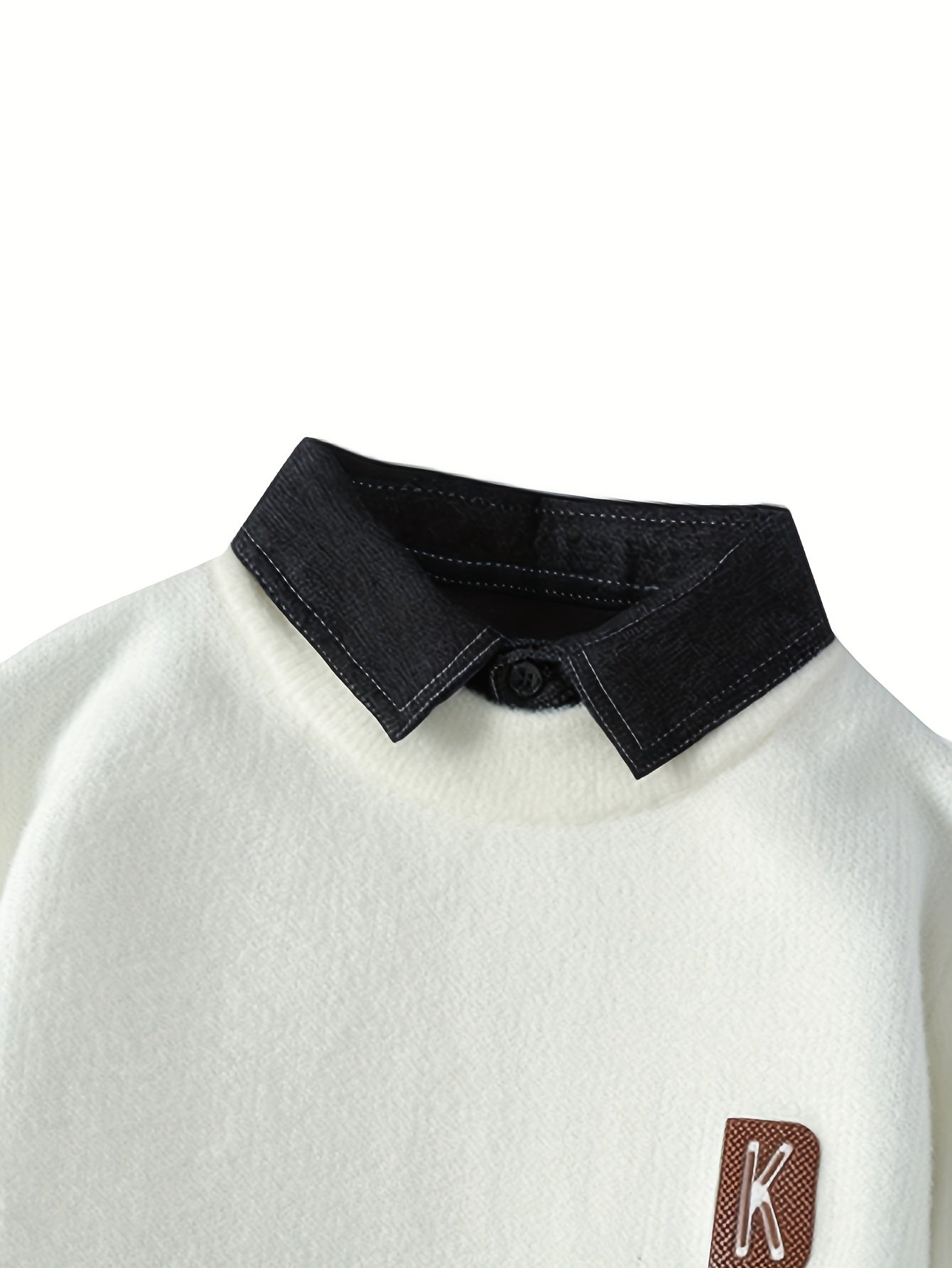 Knit Sweater with Faux Two-Piece Design