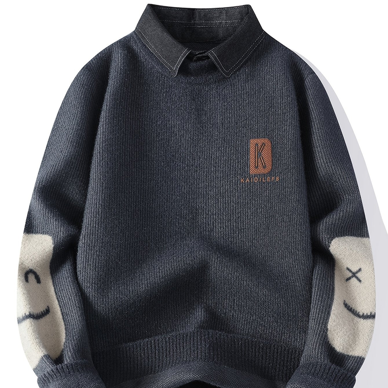 Knit Sweater with Faux Two-Piece Design