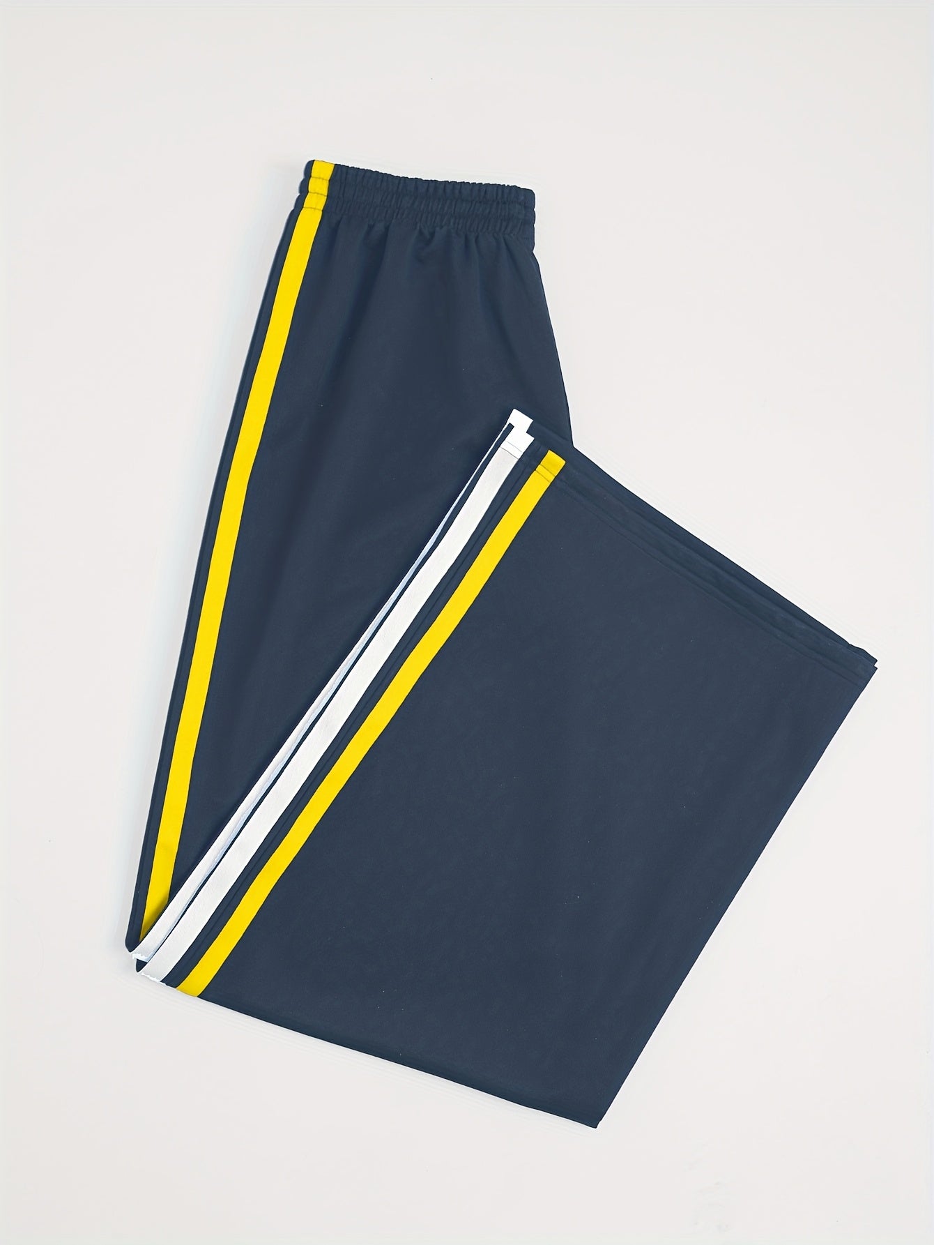 Women'S Casual Color Block Striped Loose-Fit Straight-Leg Pants e
